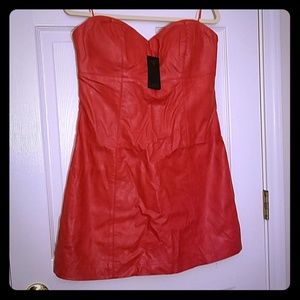 Red pleather dress